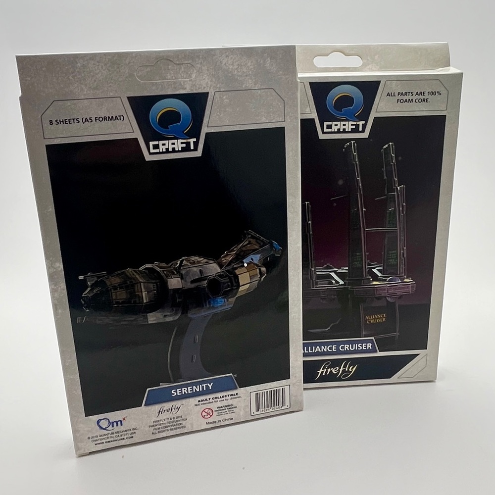 Serenity/Firefly “Q-Craft” cardboard cutouts ”Serenity” & “Alliance Cruiser”✨